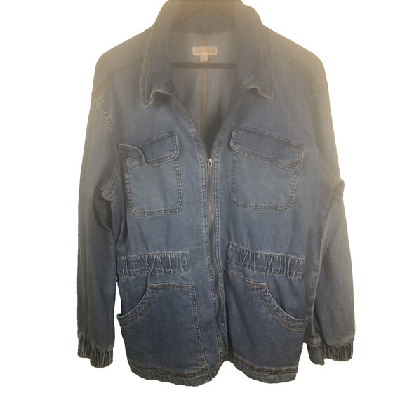 Knox Rose Size Large Women's Utility Jacket Denim Blue Gropcore - Picture 2 of 6